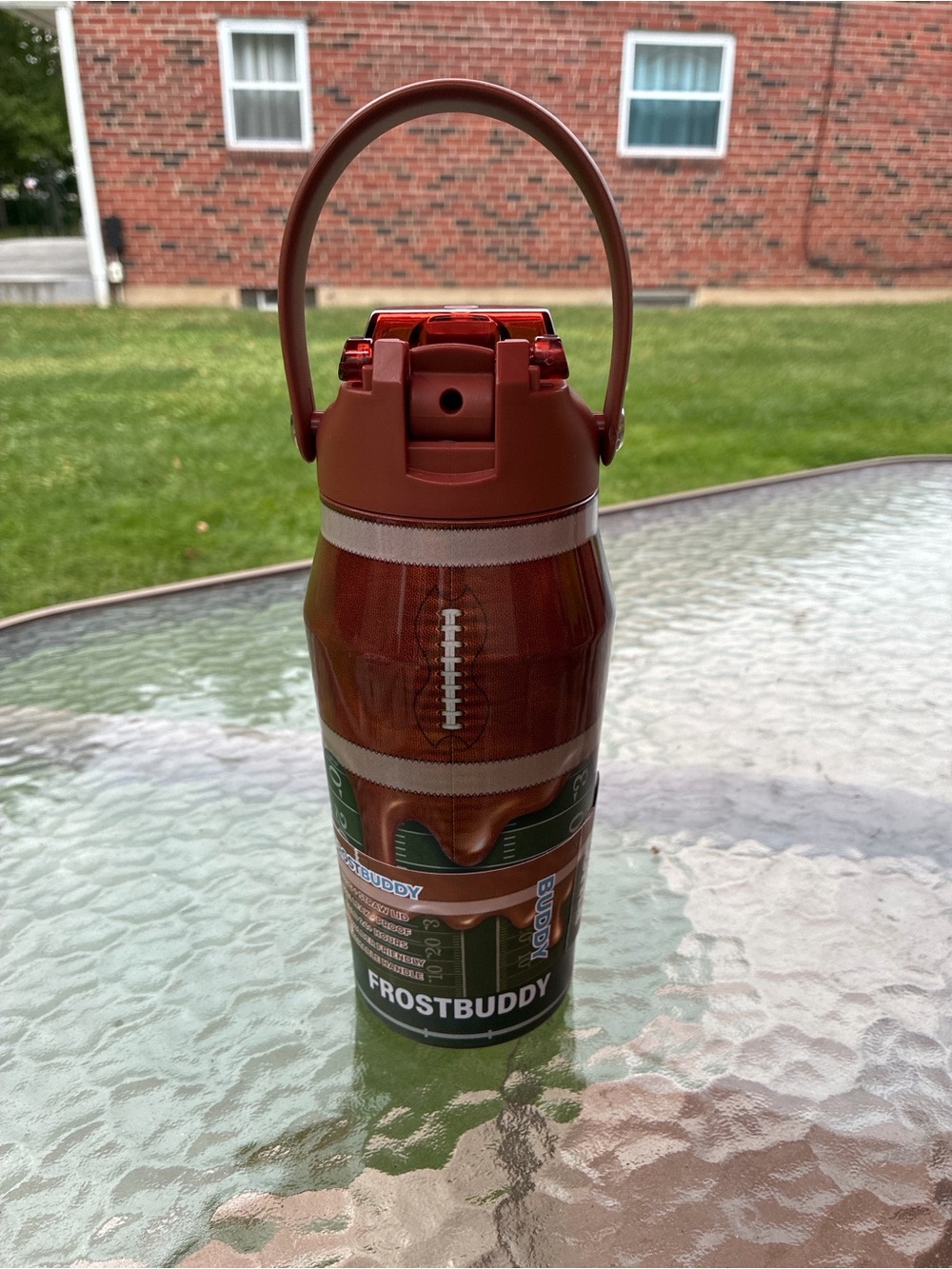 FROSTBUDDY medium Football Insulated Portable Bottle - Brown